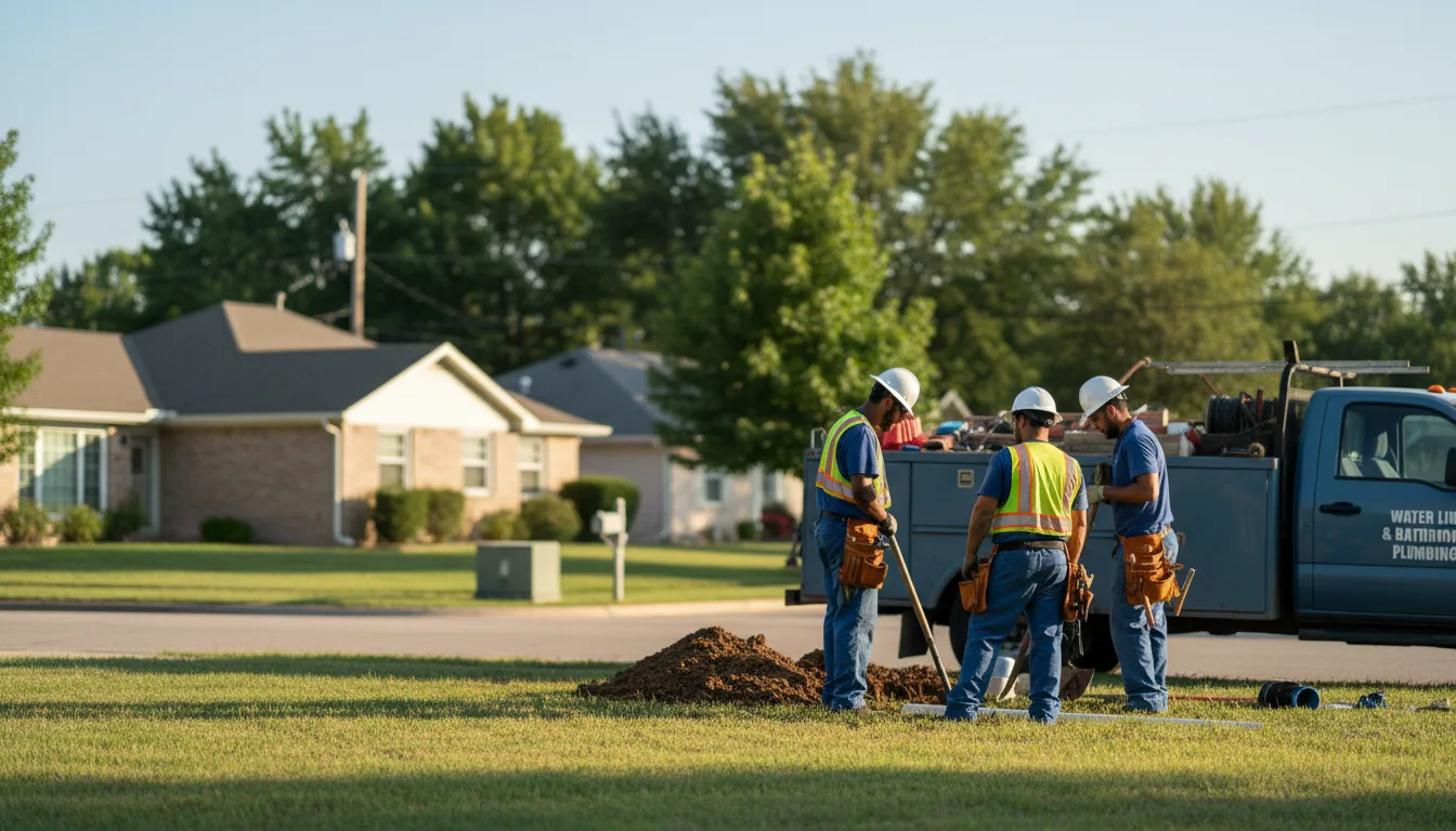 Residential water line and bathroom plumbing service in Cedar Hill, MO